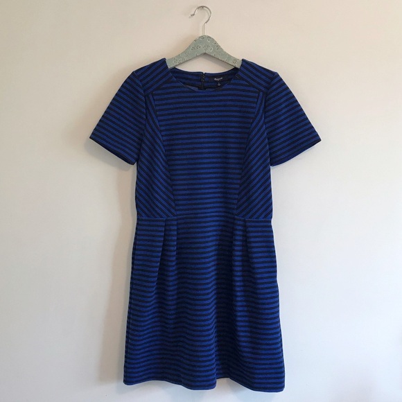 Madewell Gallerist Ponte Dress Blue Stripe - Picture 1 of 9